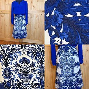 Mario serrano blue white print skirt